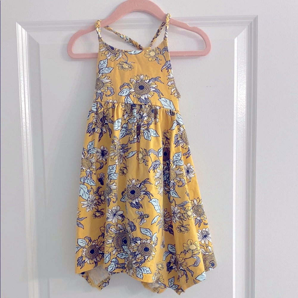 Floral Yellow Kids Dress